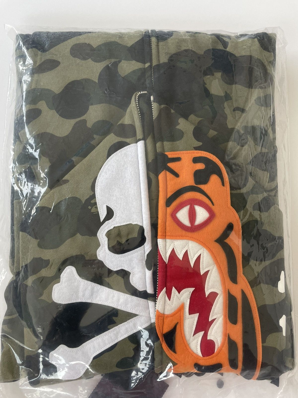 BAPE Woodland Camo Tiger Full Zip Hoodie Black