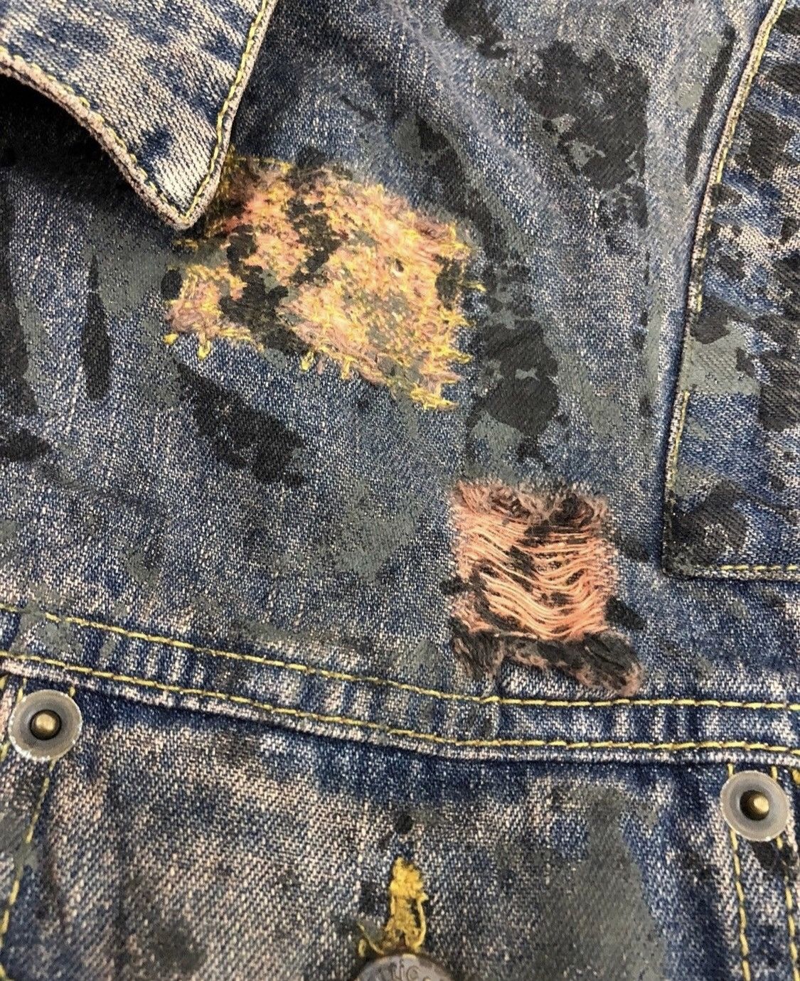 In The Attic In The Attic Distressed Painted Denim Jacket Size US M / EU 48-50 / 2 - 12 Thumbnail