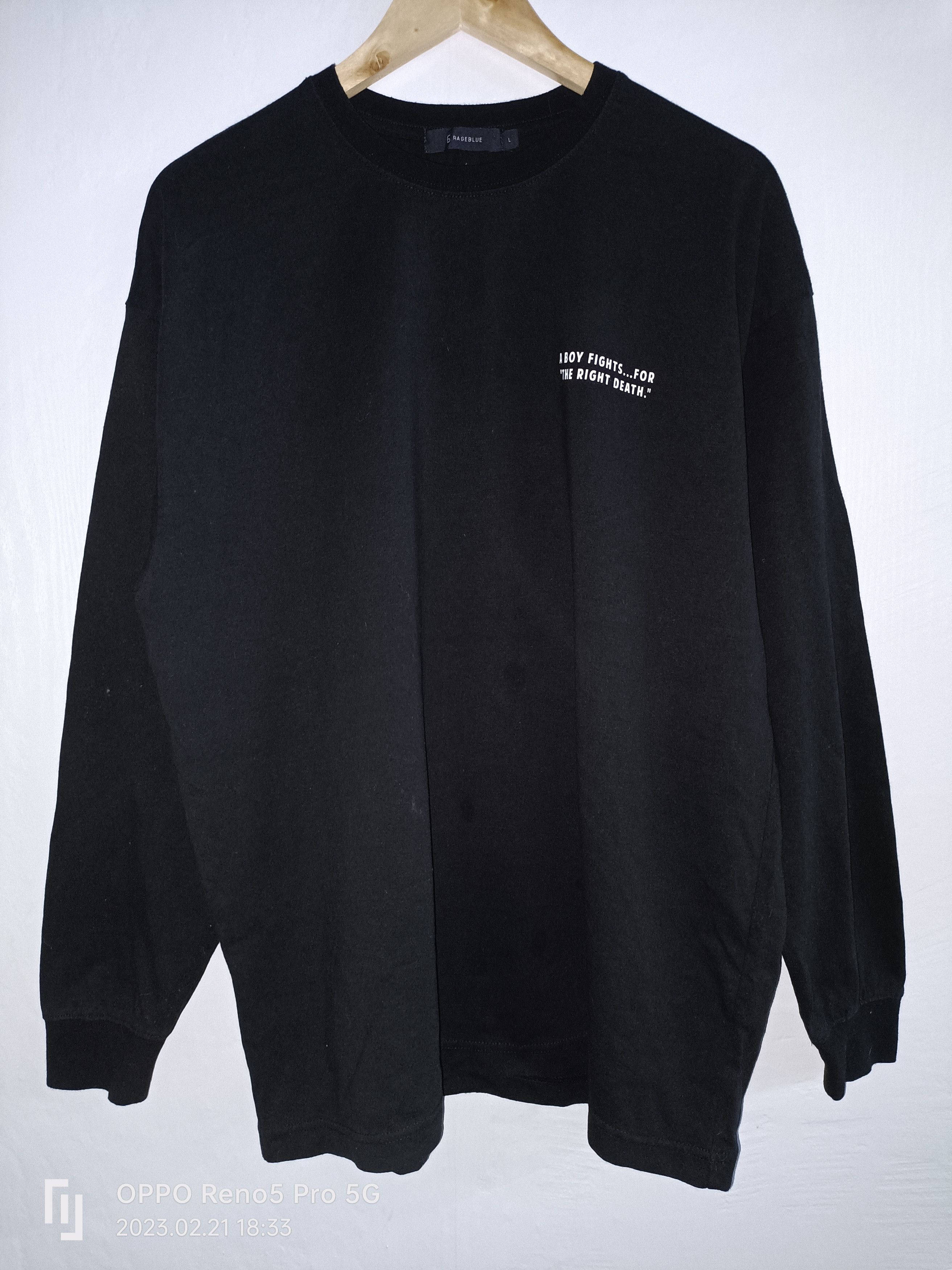Japanese Brand × RAGEBLUE × Vintage Vintage Long Sleeve Tshirts A Boy Fights..The Right Death Size US L / EU 52-54 / 3 - 3 Thumbnail