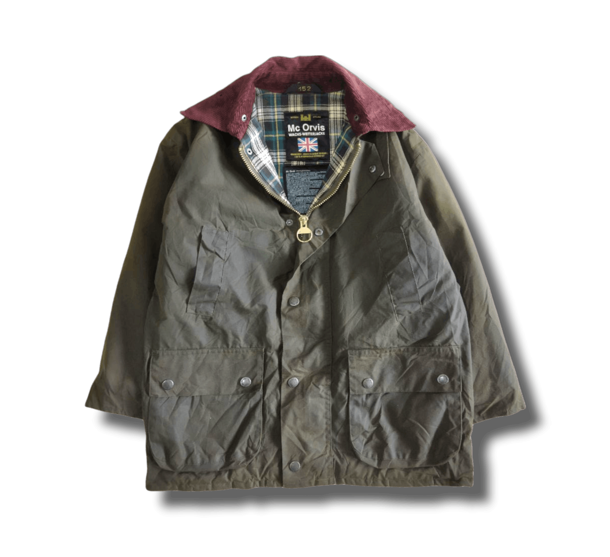 image of Mc Orvis Wachs-Wetterjacke Waxed Jacket in Army Green, Men's (Size Large)