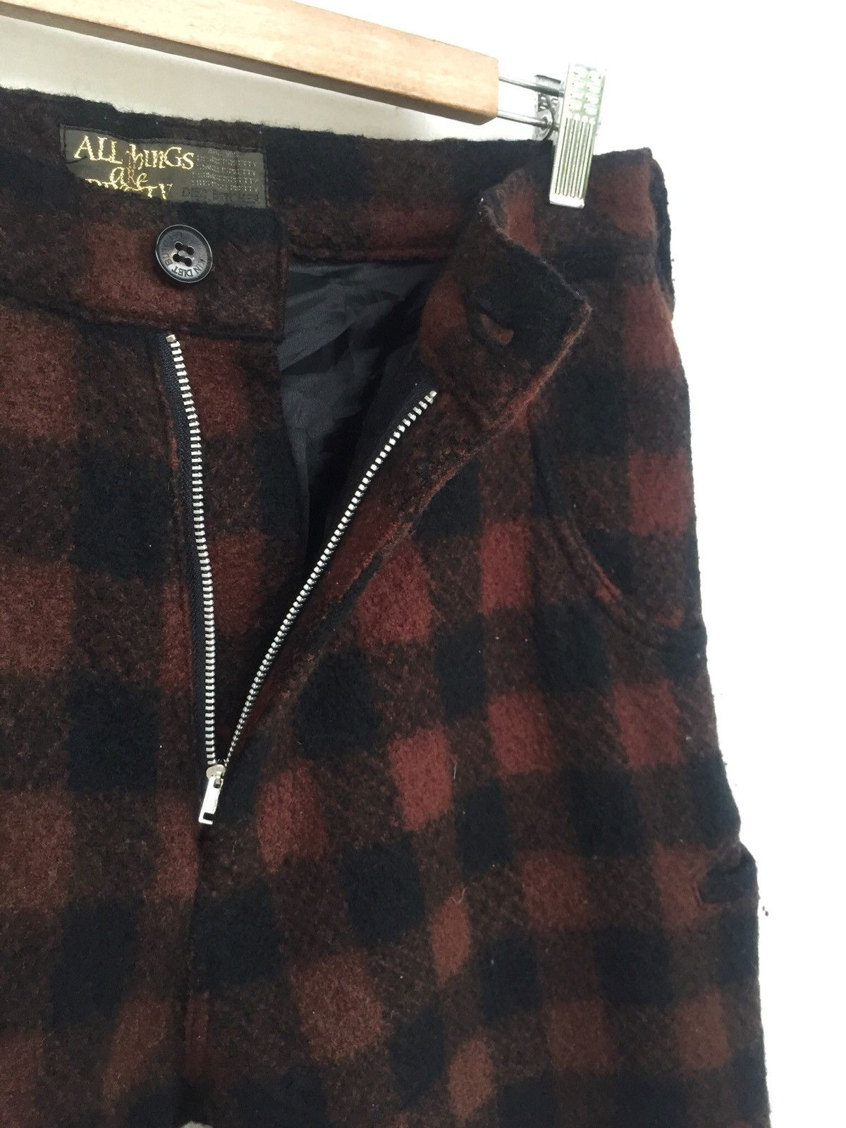 Diet Butcher Slim Skin Bondage Patchwork Tartan Thick Wool Cargo Shorts Size US 30 / EU 46 - 5 Thumbnail