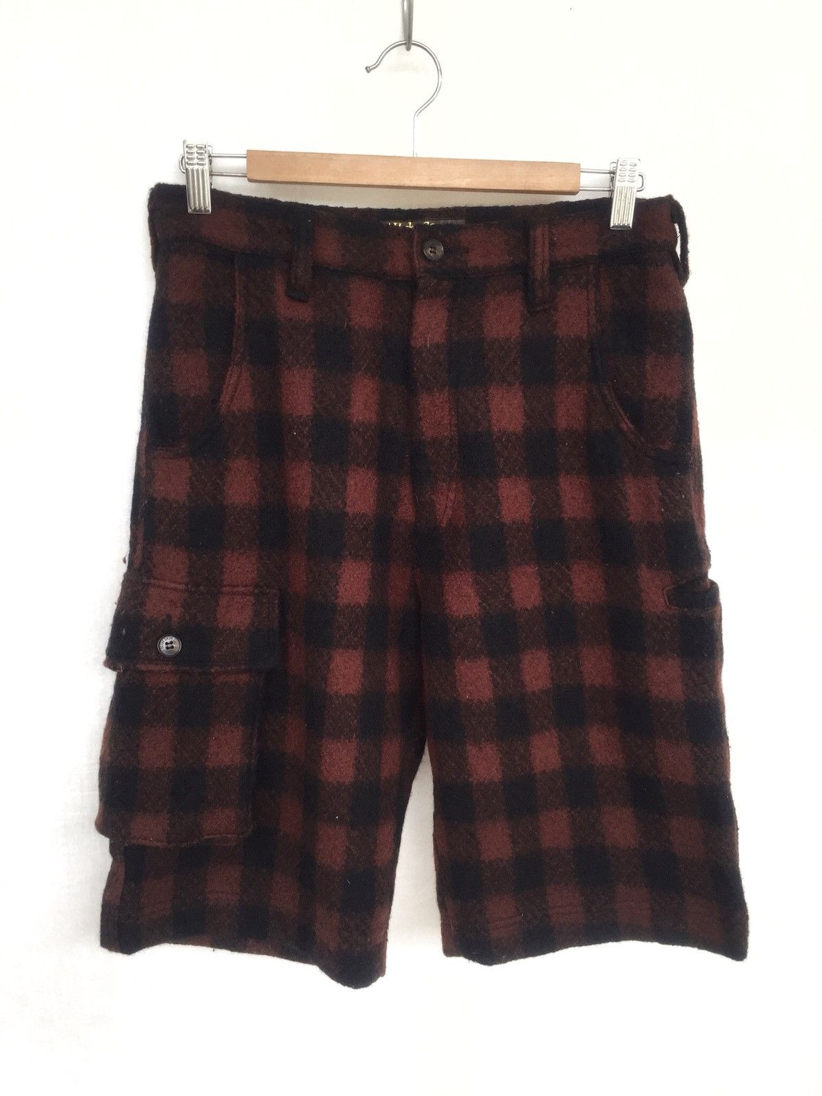 Diet Butcher Slim Skin Bondage Patchwork Tartan Thick Wool Cargo