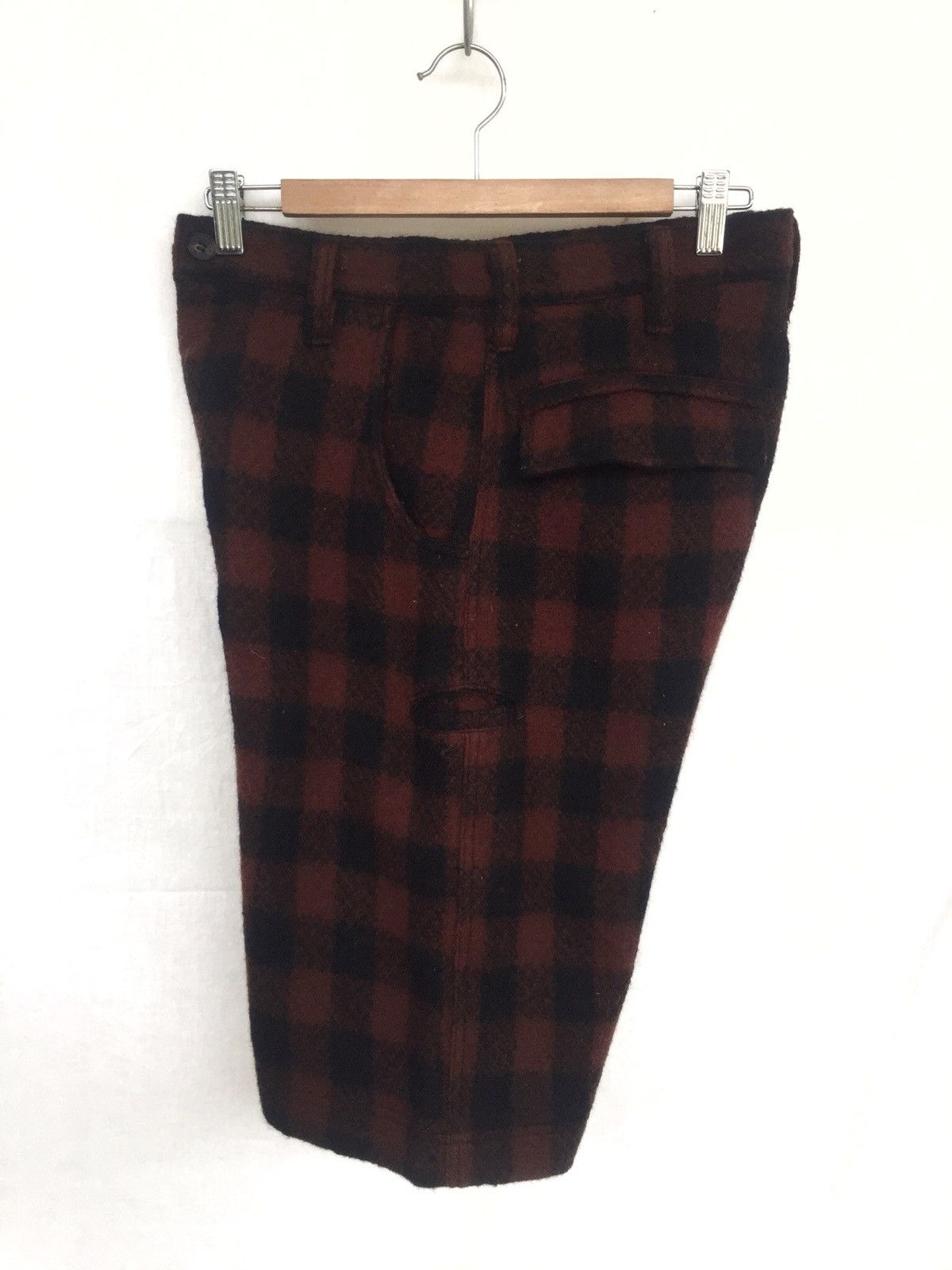 Diet Butcher Slim Skin Bondage Patchwork Tartan Thick Wool Cargo Shorts Size US 30 / EU 46 - 4 Thumbnail