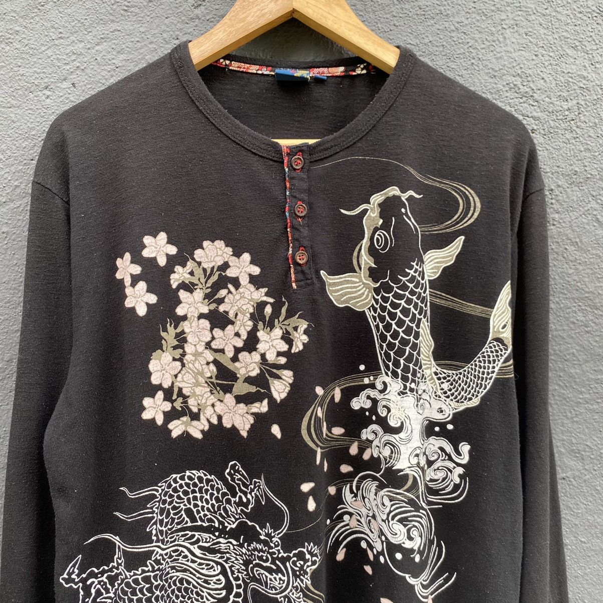 Japanese Brand Vintage Japanese Traditional Koi Fish Dragon ERD GRUNGE TEE Size US XL / EU 56 / 4 - 3 Thumbnail