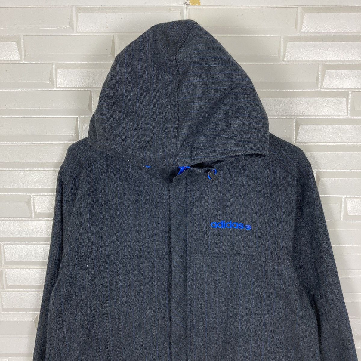 Adidas Adidas Neo Label Blue Stripes Jacket Hooded Size US M / EU 48-50 / 2 - 4 Thumbnail
