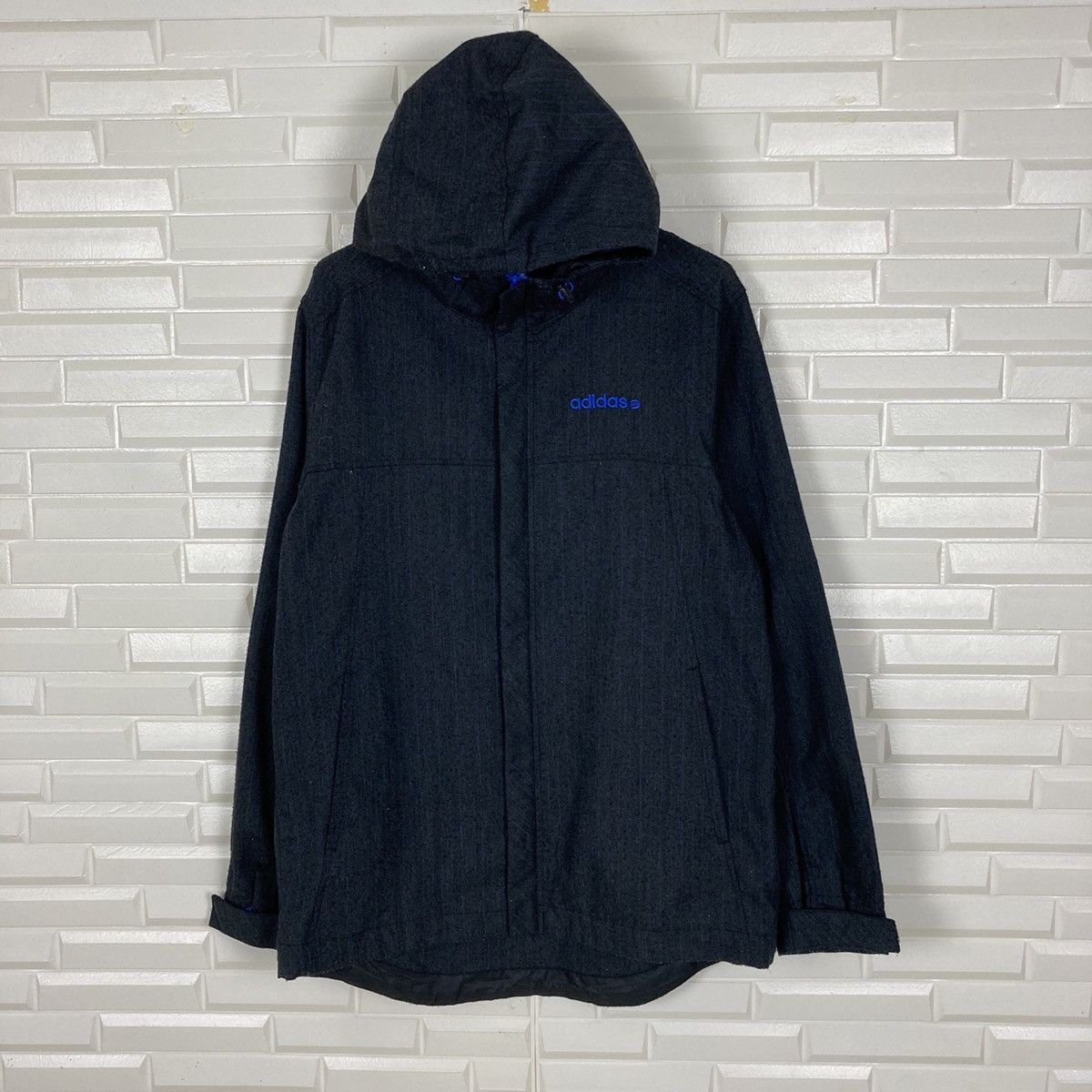 Adidas Adidas Neo Label Blue Stripes Jacket Hooded Size US M / EU 48-50 / 2 - 2 Thumbnail