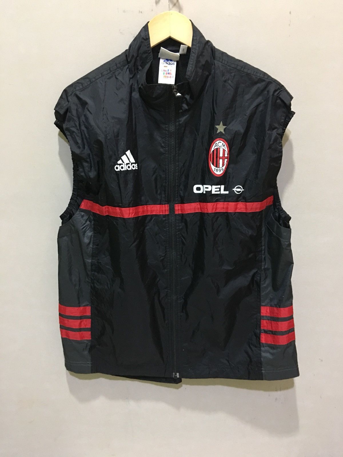 Adidas Ac Milan Opel Football Soccer Vest