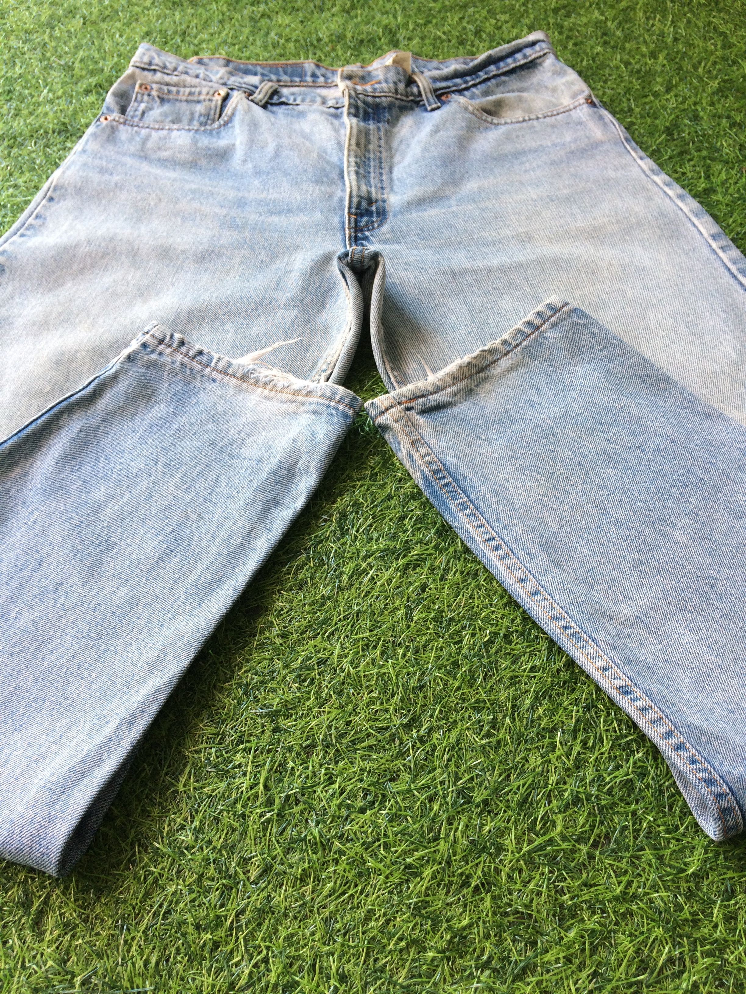 Jean × Vintage Levis 550 Light Wash Jeans #B-664 Size US 35 - 5 Thumbnail