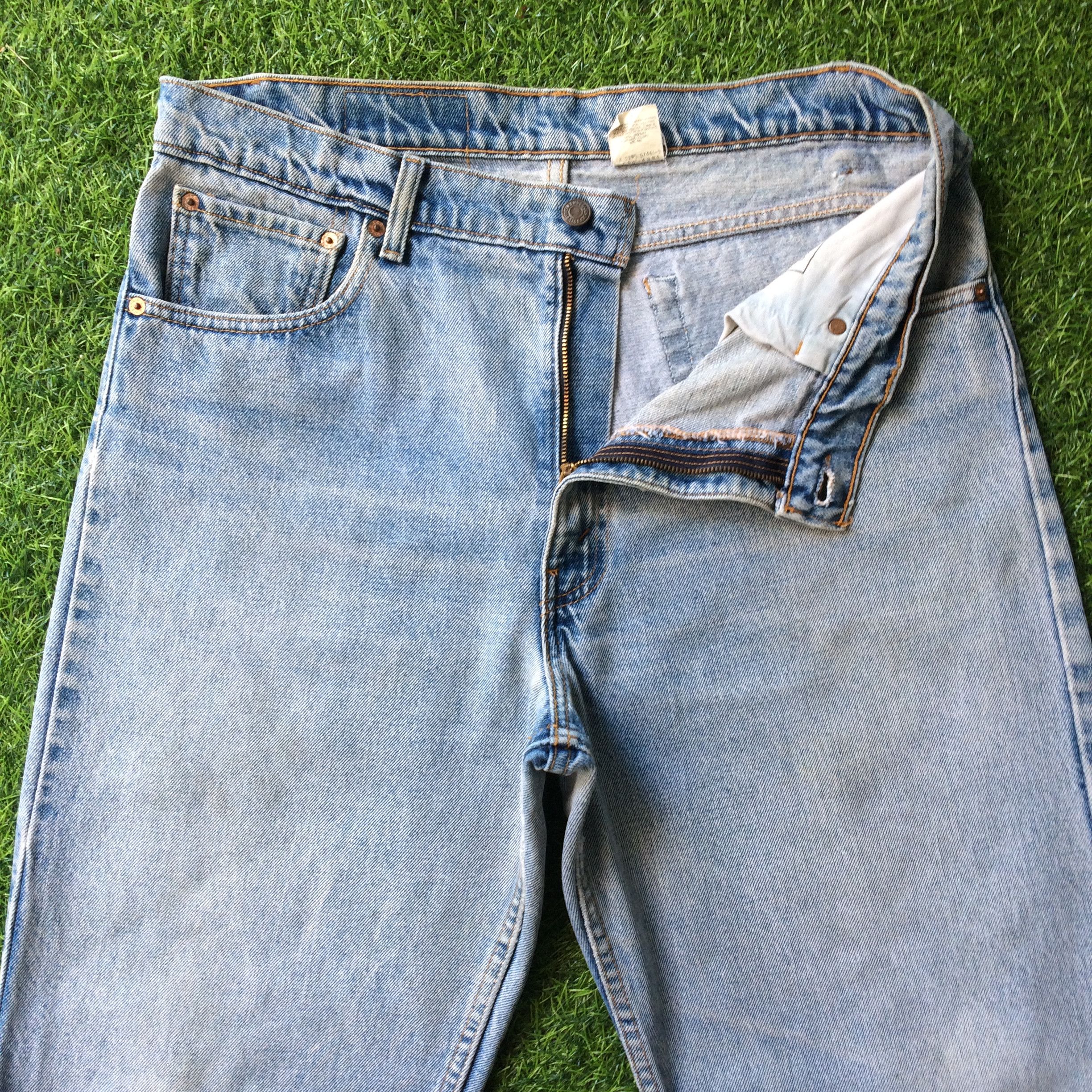 Jean × Vintage Levis 550 Light Wash Jeans #B-664 Size US 35 - 3 Thumbnail