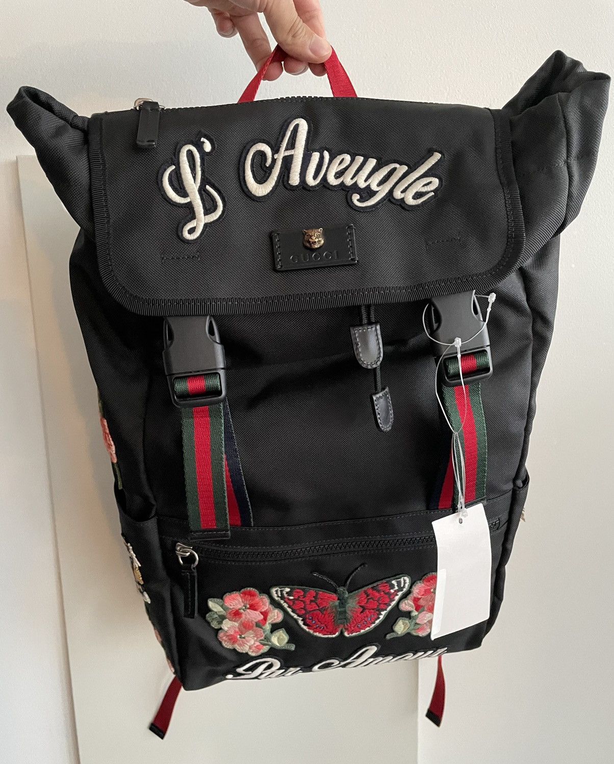 Gucci Rare $3k Brand New Super Runway Embroidery Backpack Bag Size ONE SIZE - 9 Thumbnail