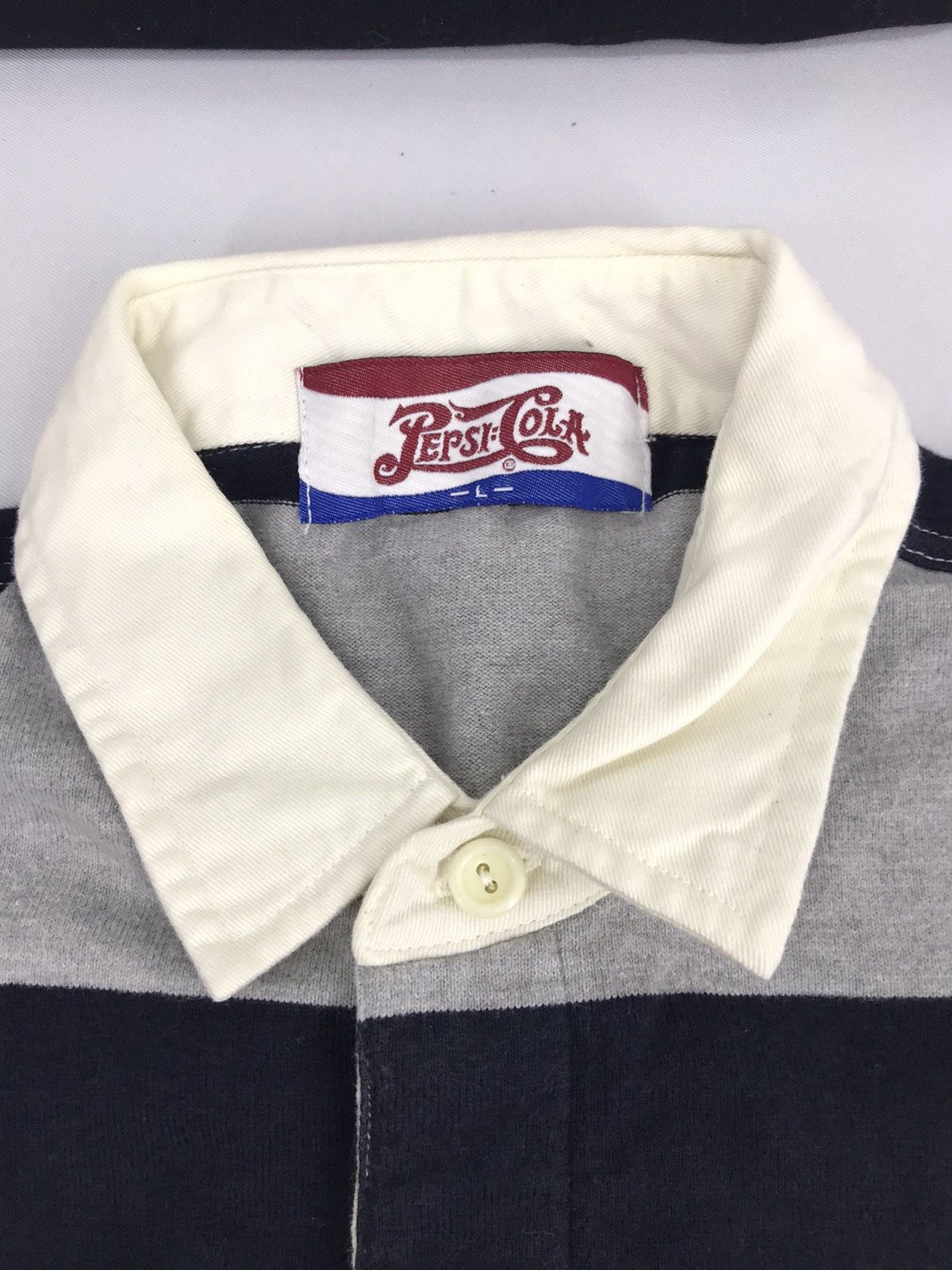 Pepsi Vintage Pepsi Cola Rugby Shirt Long Sleeve Striped Size US M / EU 48-50 / 2 - 2 Thumbnail