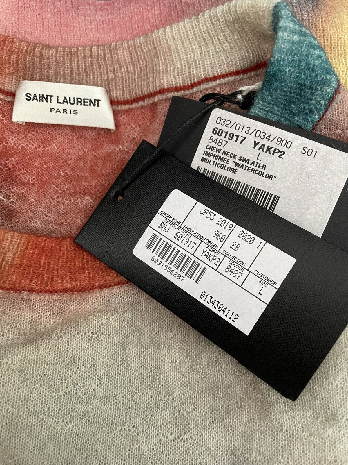 Hedi Slimane × Saint Laurent Paris × Yves Saint Laurent RARE NEW Limited Edition Super Runway Watercolor Sweater Size US S / EU 44-46 / 1 - 8 Thumbnail