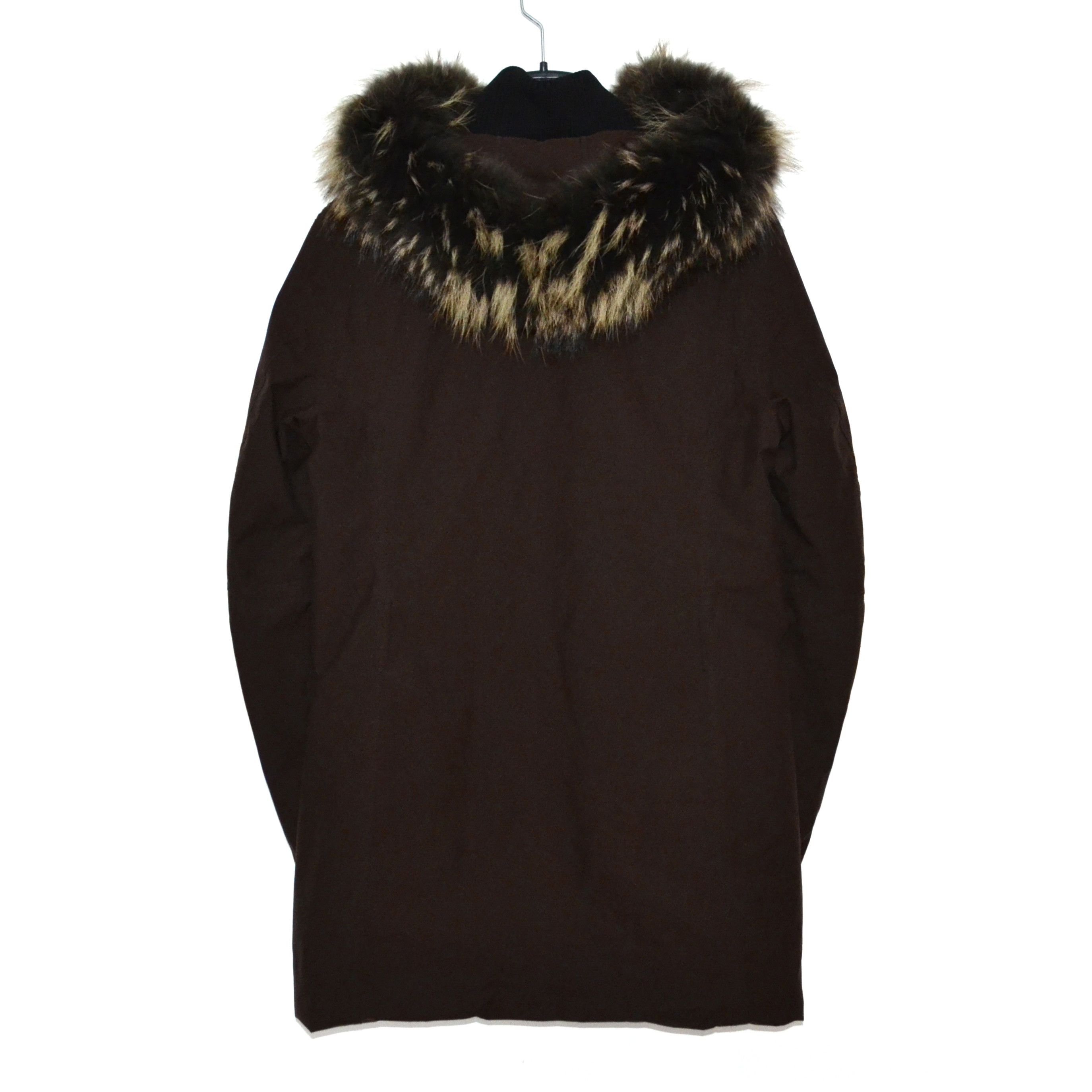 Prada PRADA Jacket Nylon Brown Zip Coat Red Tab Fur Hooded Size M / US 6-8 / IT 42-44 - 3 Thumbnail