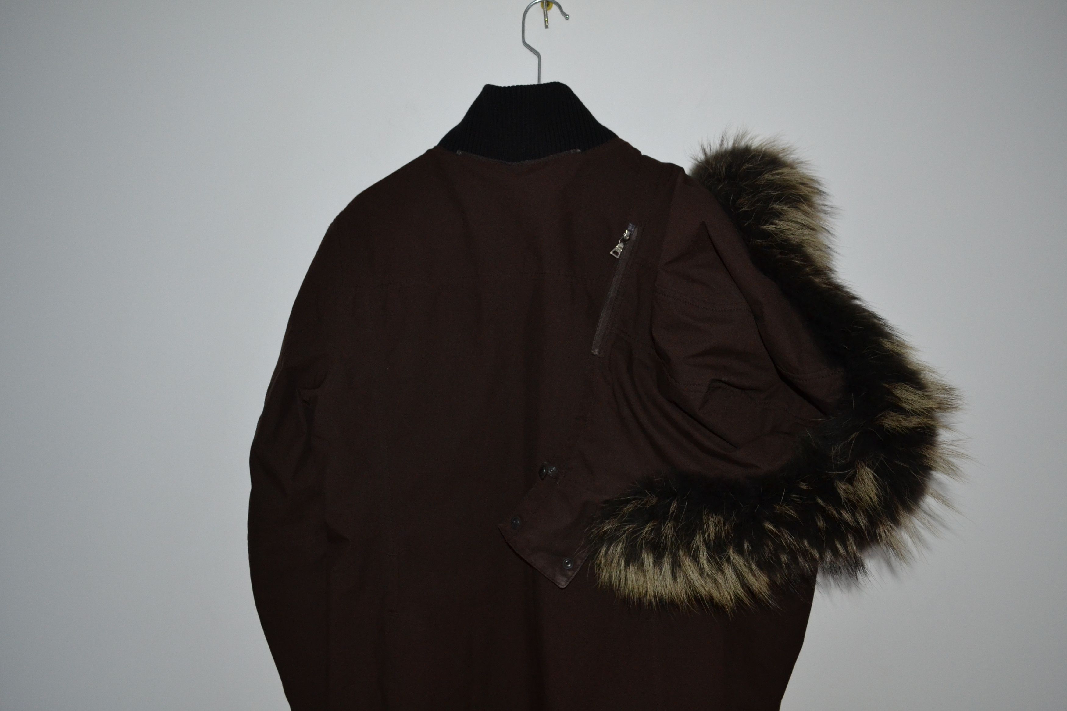 Prada PRADA Jacket Nylon Brown Zip Coat Red Tab Fur Hooded Size M / US 6-8 / IT 42-44 - 4 Thumbnail