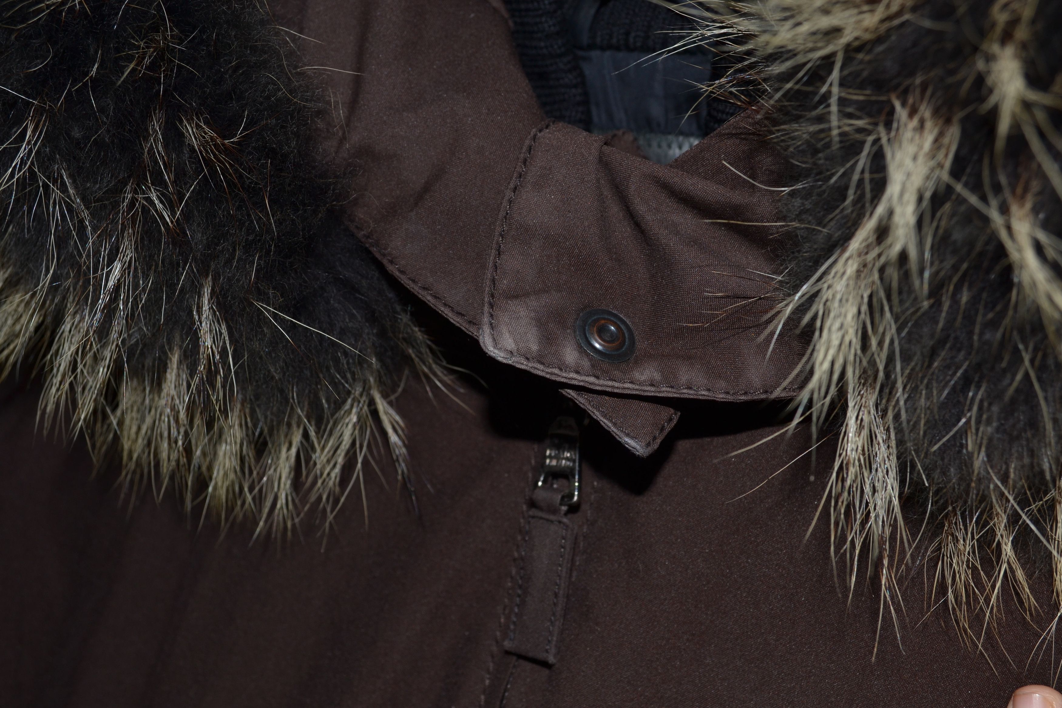 Prada PRADA Jacket Nylon Brown Zip Coat Red Tab Fur Hooded Size M / US 6-8 / IT 42-44 - 11 Thumbnail