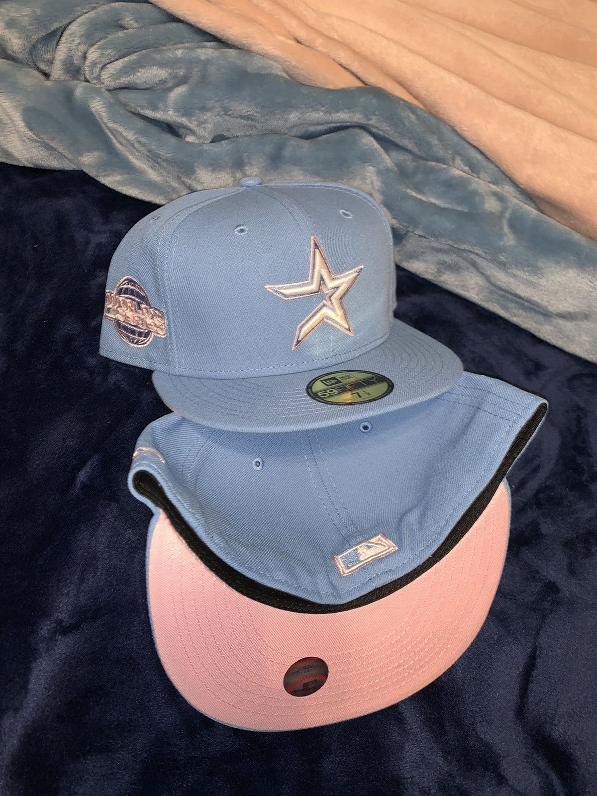 New Era Exclusive Houston Astros Cotton Candy Fitted Blue Pink UV 7 Size ONE SIZE - 5 Thumbnail