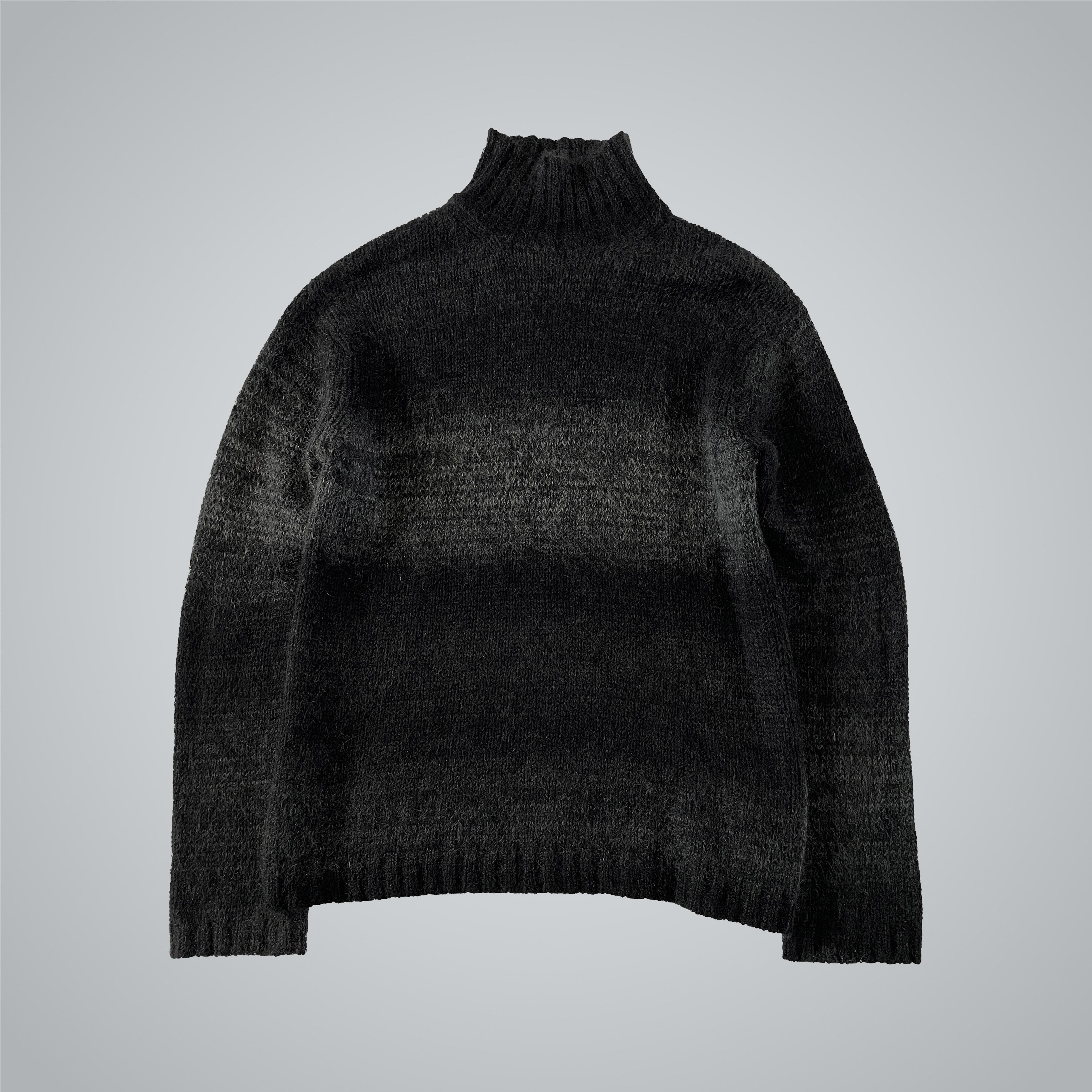 image of Yohji Yamamoto Pour Homme Ss10 Mohair Gradient Knit in Black, Men's (Size Large)
