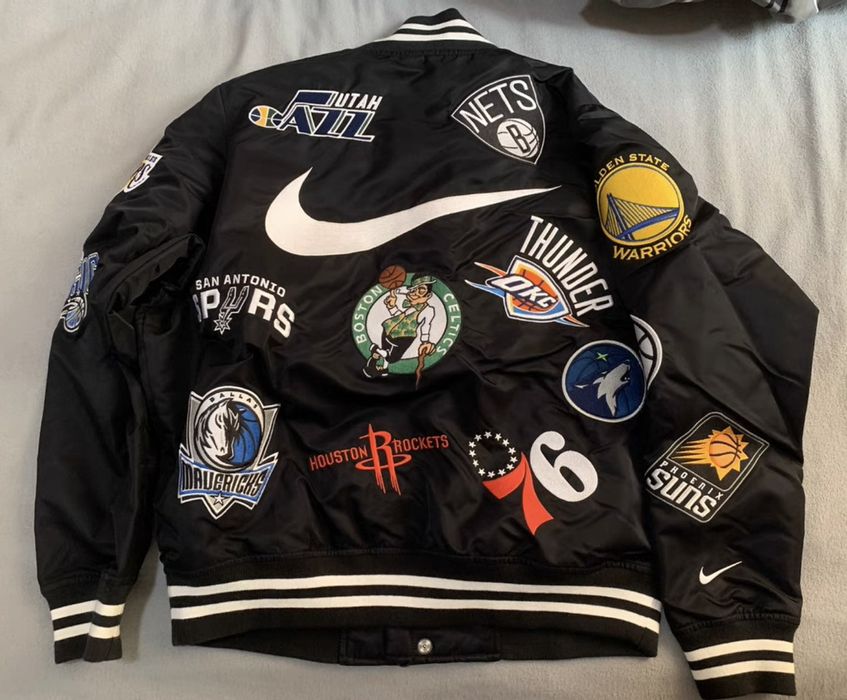 Nike x supreme x nba college jacket best sale