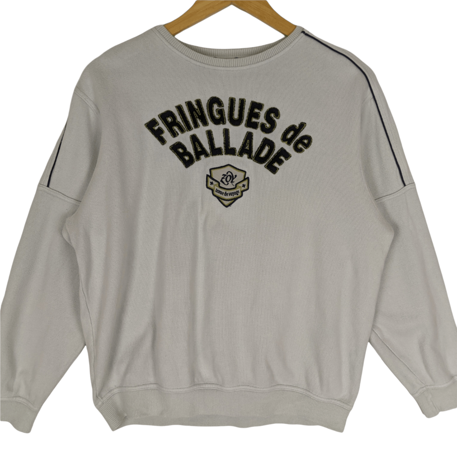 Japanese Brand FRINGUES de BALLADE Big Spell Out Jumper Sweatshirt Size M / US 6-8 / IT 42-44 - 2 Thumbnail