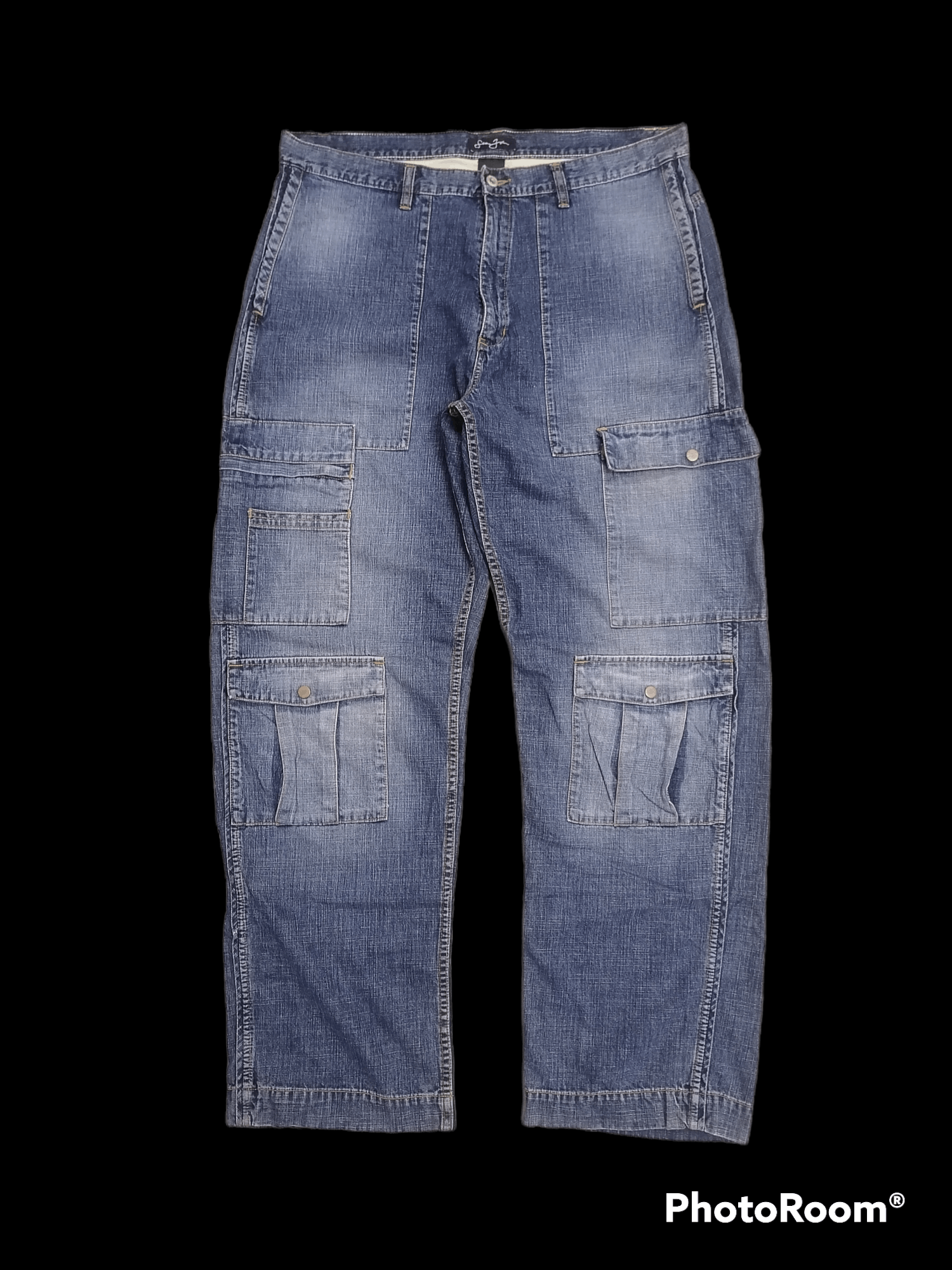 image of American Rappersean John Multipocket Denim Pants in Blue Denim, Men's (Size 40)