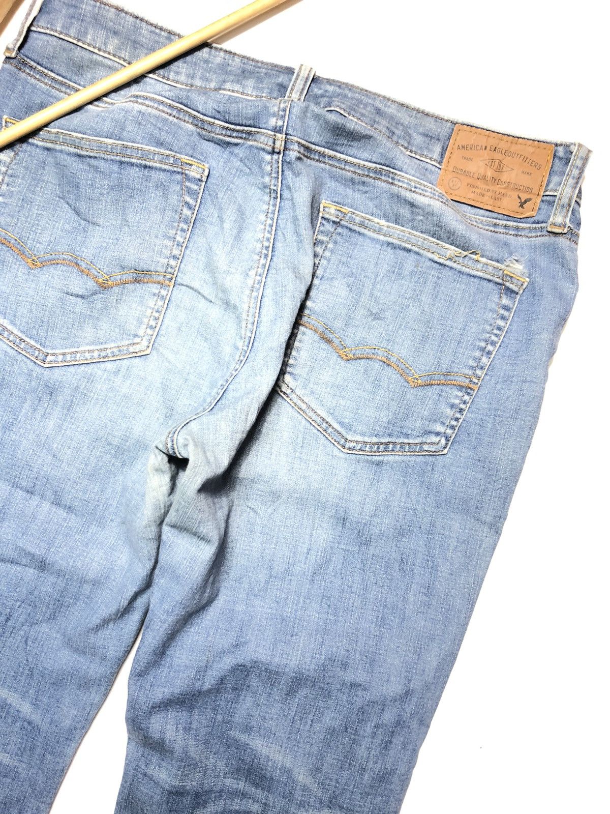 American Eagle Outfitters × Vintage VINTAGE AMERICAN EAGLE BLUE WASH DISTRESSED DENIM Size US 33 - 10 Thumbnail