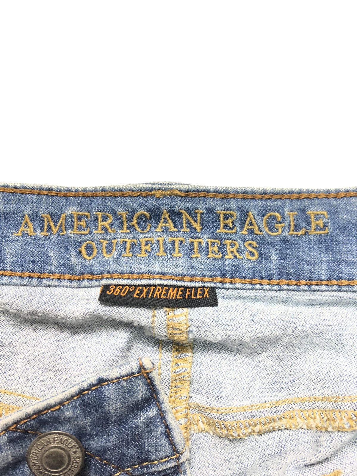 American Eagle Outfitters × Vintage VINTAGE AMERICAN EAGLE BLUE WASH DISTRESSED DENIM Size US 33 - 5 Thumbnail