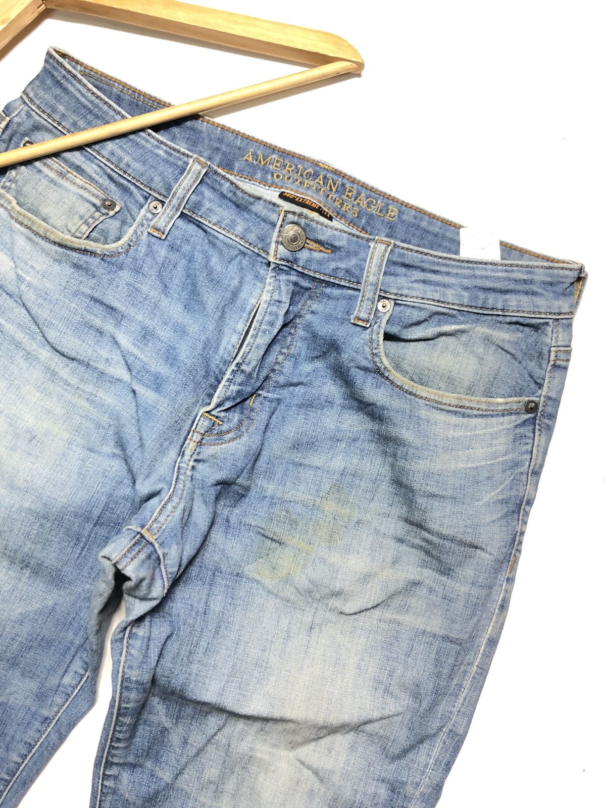 American Eagle Outfitters × Vintage VINTAGE AMERICAN EAGLE BLUE WASH DISTRESSED DENIM Size US 33 - 2 Thumbnail