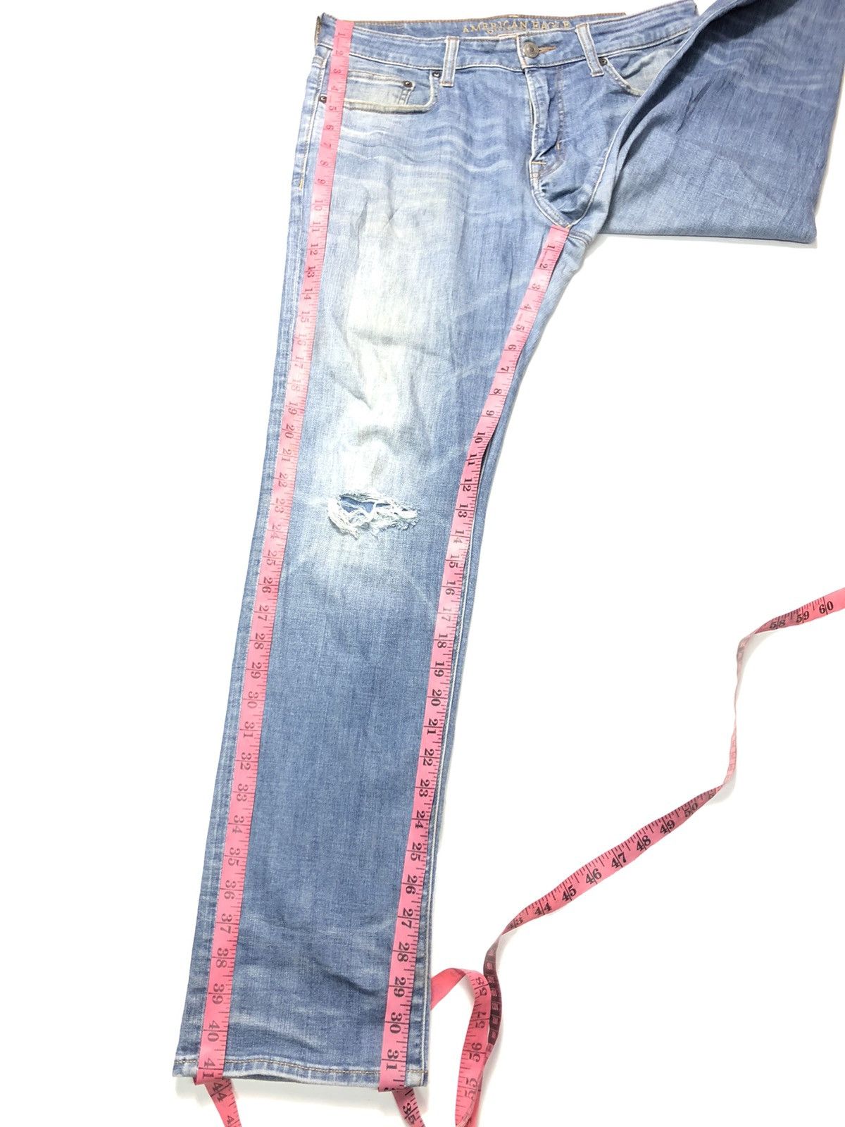 American Eagle Outfitters × Vintage VINTAGE AMERICAN EAGLE BLUE WASH DISTRESSED DENIM Size US 33 - 15 Thumbnail