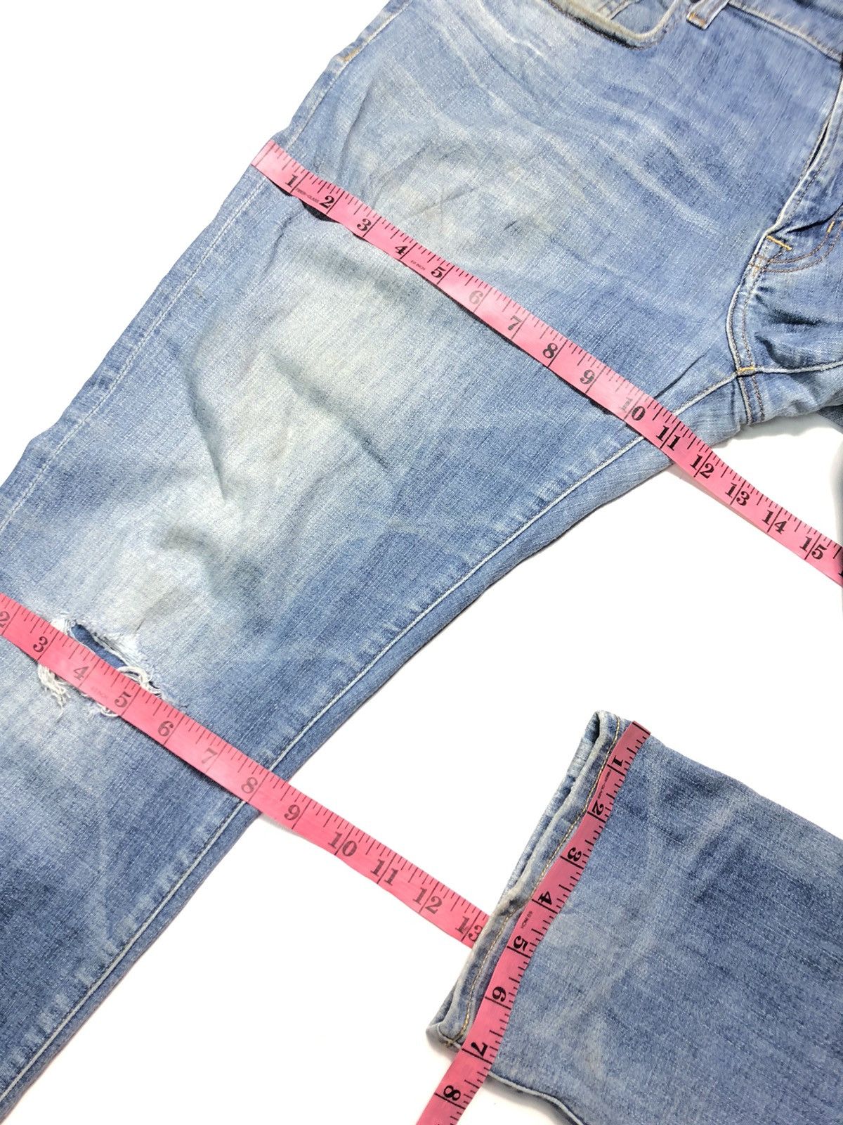 American Eagle Outfitters × Vintage VINTAGE AMERICAN EAGLE BLUE WASH DISTRESSED DENIM Size US 33 - 16 Thumbnail