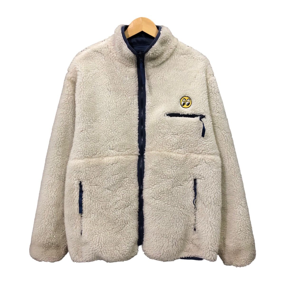 image of Racing Mooneyes Sherpa Reversible Jacket in White, Men's (Size Medium)