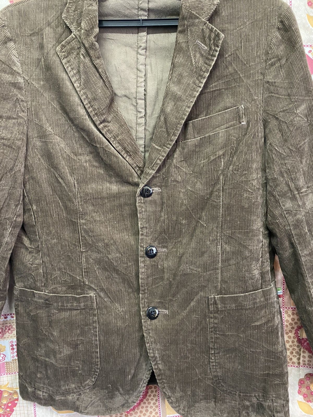 Japanese Brand × Orobianco × Velvet Blazer Jacket Orobianco Corduroy Chocolate Brown Size US M / EU 48-50 / 2 - 2 Thumbnail