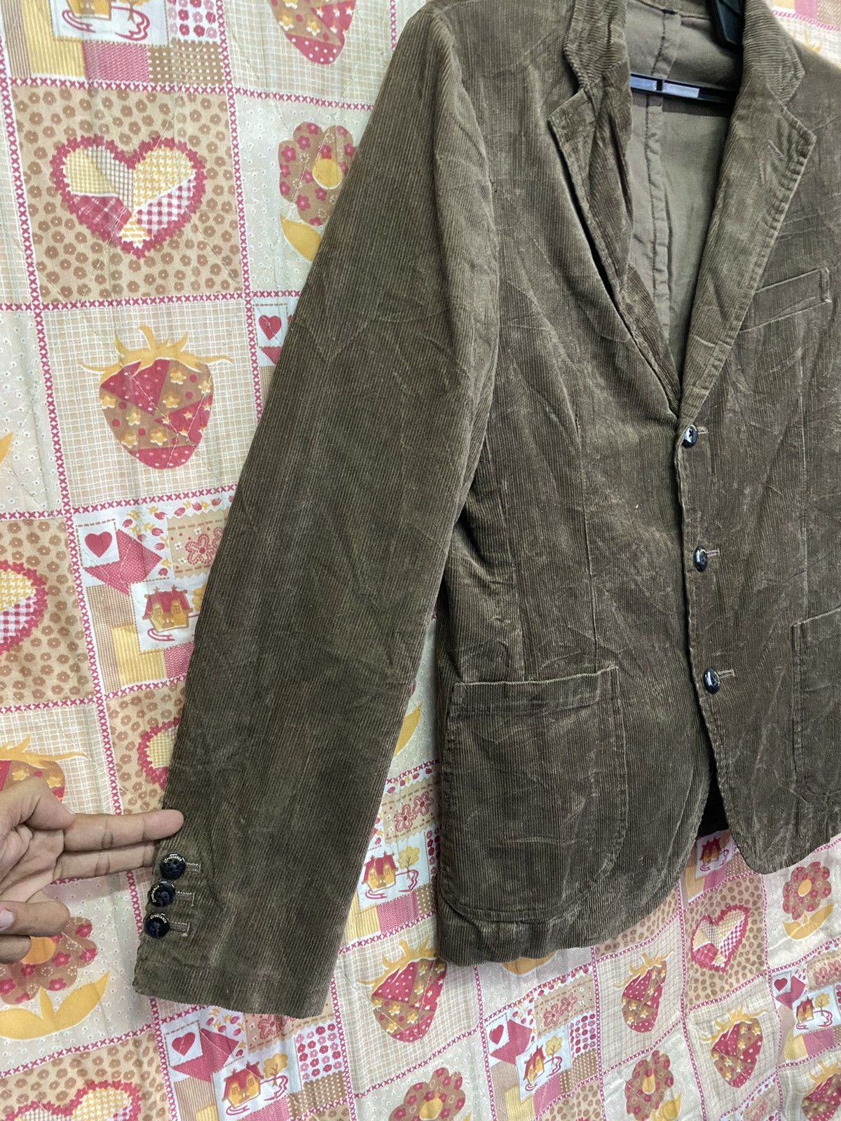 Japanese Brand × Orobianco × Velvet Blazer Jacket Orobianco Corduroy Chocolate Brown Size US M / EU 48-50 / 2 - 3 Thumbnail