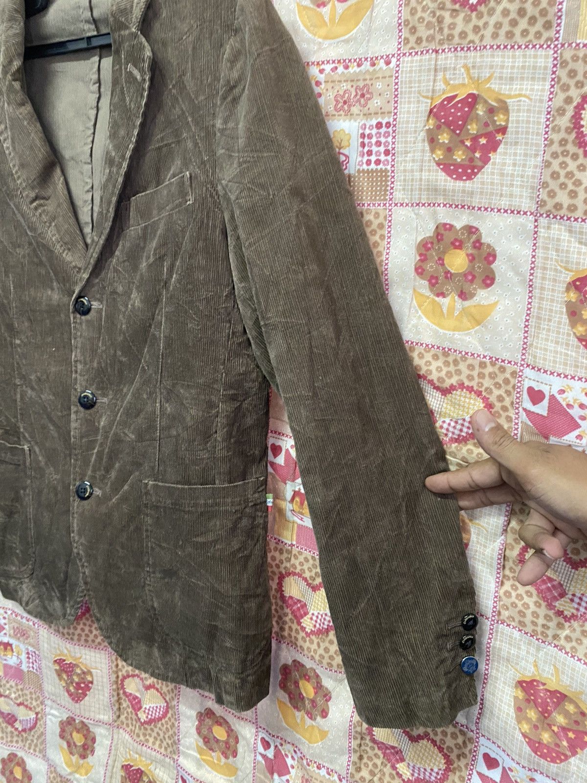 Japanese Brand × Orobianco × Velvet Blazer Jacket Orobianco Corduroy Chocolate Brown Size US M / EU 48-50 / 2 - 4 Thumbnail