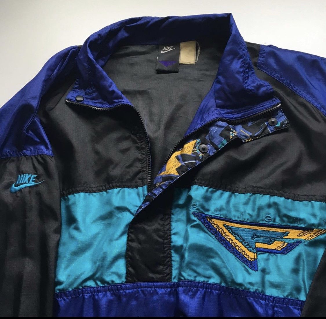 Nike × Vintage Vintage 90s Nike Flight Nylon Pullover Windbreaker Jacket Size US M / EU 48-50 / 2 - 2 Thumbnail