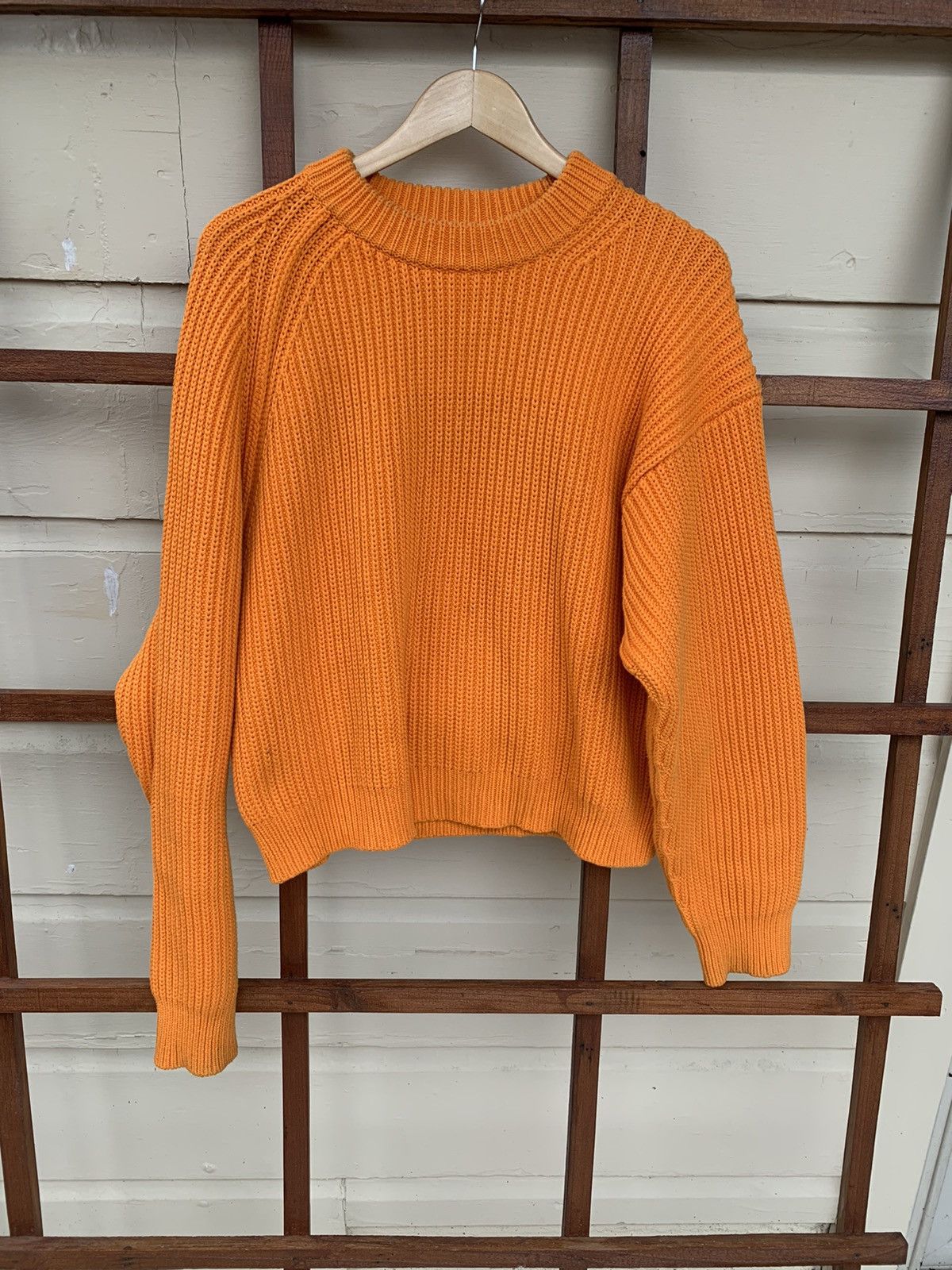 image of Grail Acne Studios Intricate Ribbed Sweater in Orange, Men's (Size Large)