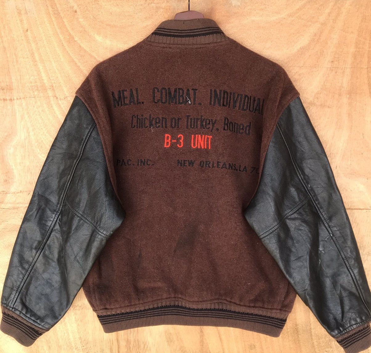 Vintage Trashed Varsity B-3 Meal Combat scovill buttom leather Size US M / EU 48-50 / 2 - 10 Thumbnail