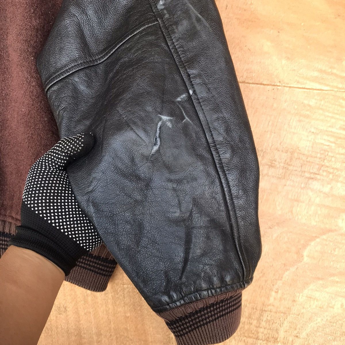 Vintage Trashed Varsity B-3 Meal Combat scovill buttom leather Size US M / EU 48-50 / 2 - 11 Thumbnail