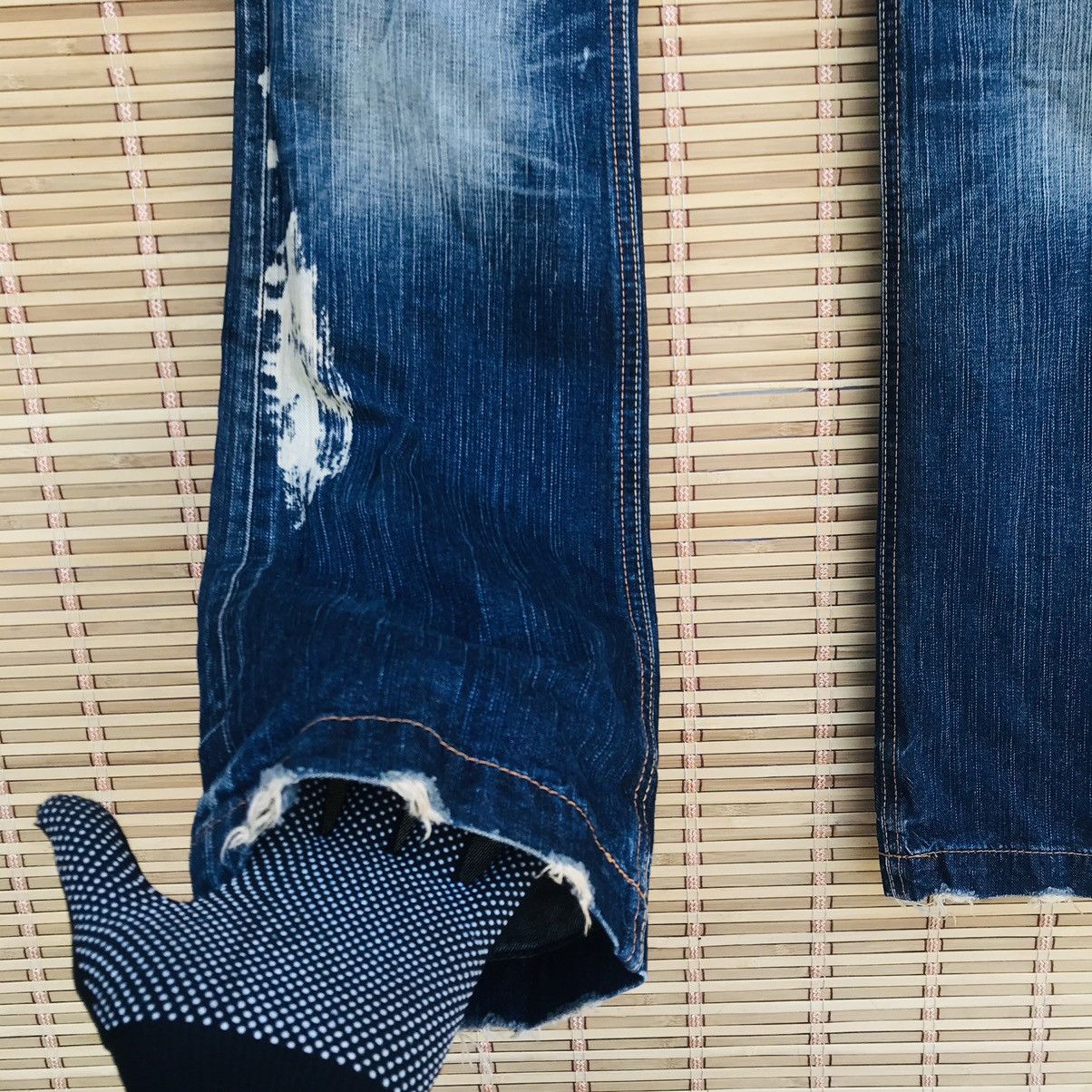 Japanese Brand Liberto distressed bleached herringbone kapital style Size US 31 - 9 Thumbnail