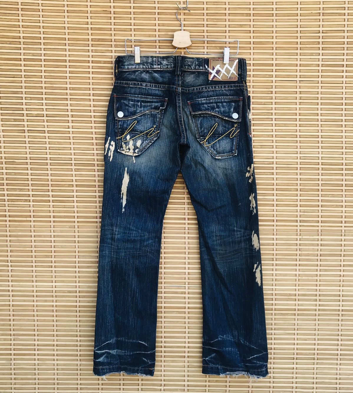 Japanese Brand Liberto distressed bleached herringbone kapital style Size US 31 - 10 Thumbnail