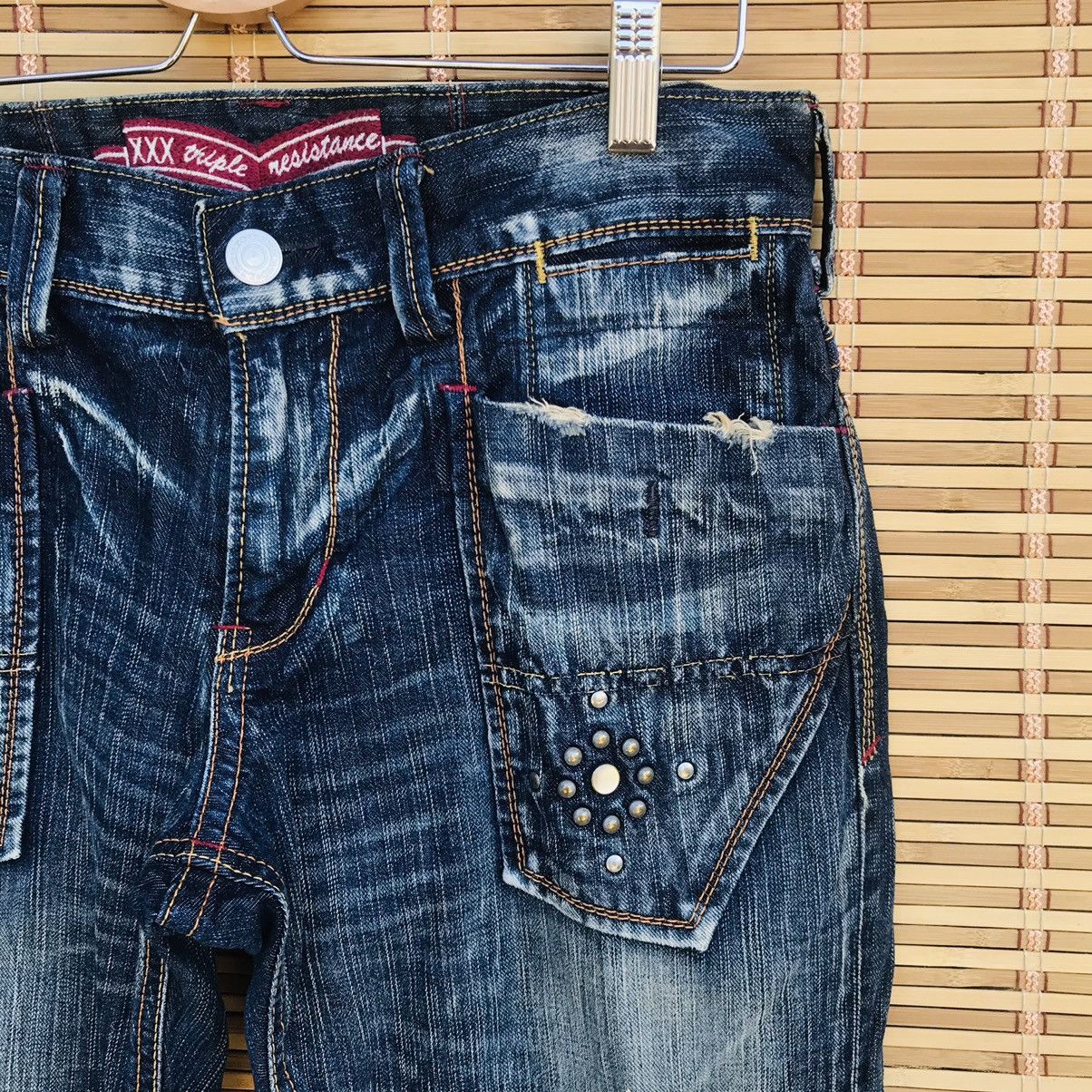 Japanese Brand Liberto distressed bleached herringbone kapital style Size US 31 - 5 Thumbnail