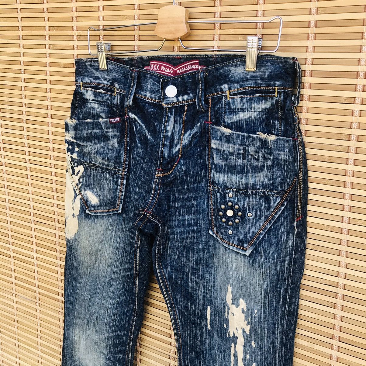 Japanese Brand Liberto distressed bleached herringbone kapital style Size US 31 - 4 Thumbnail
