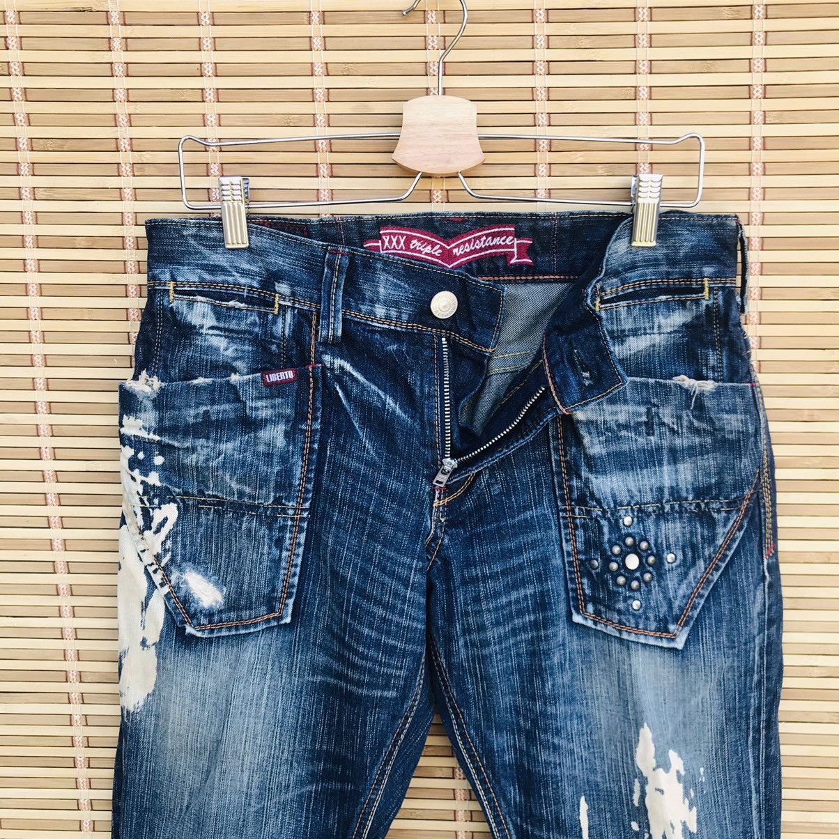 Japanese Brand Liberto distressed bleached herringbone kapital style Size US 31 - 16 Thumbnail