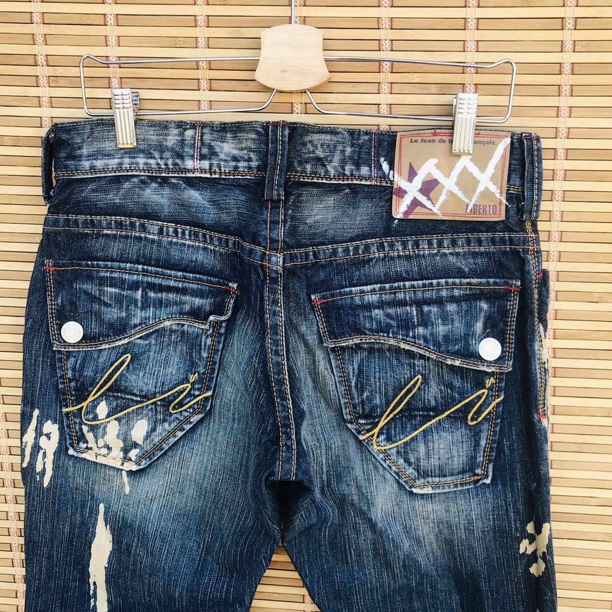 Japanese Brand Liberto distressed bleached herringbone kapital style Size US 31 - 14 Thumbnail