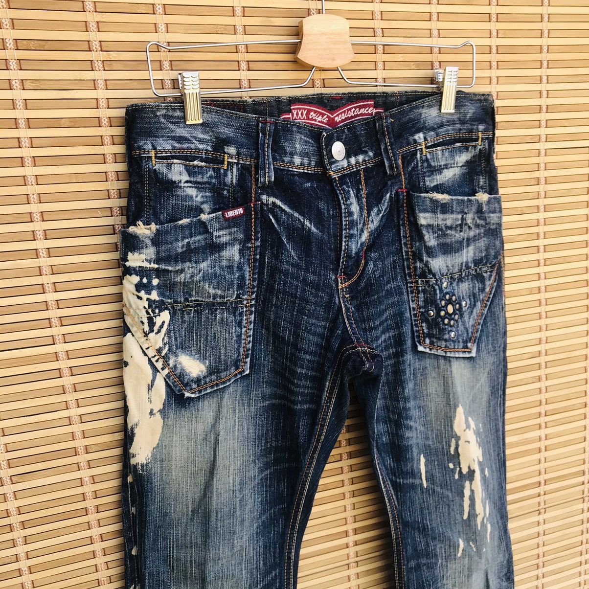 Japanese Brand Liberto distressed bleached herringbone kapital style Size US 31 - 7 Thumbnail