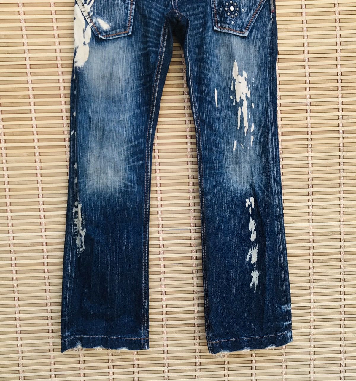 Japanese Brand Liberto distressed bleached herringbone kapital style Size US 31 - 3 Thumbnail