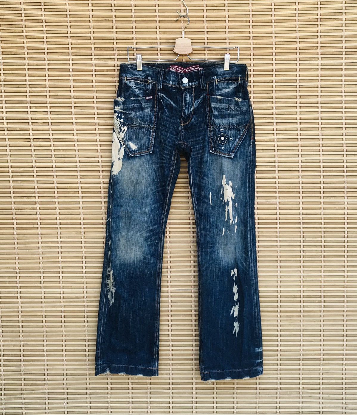 Japanese Brand Liberto distressed bleached herringbone kapital style Size US 31 - 1 Thumbnail
