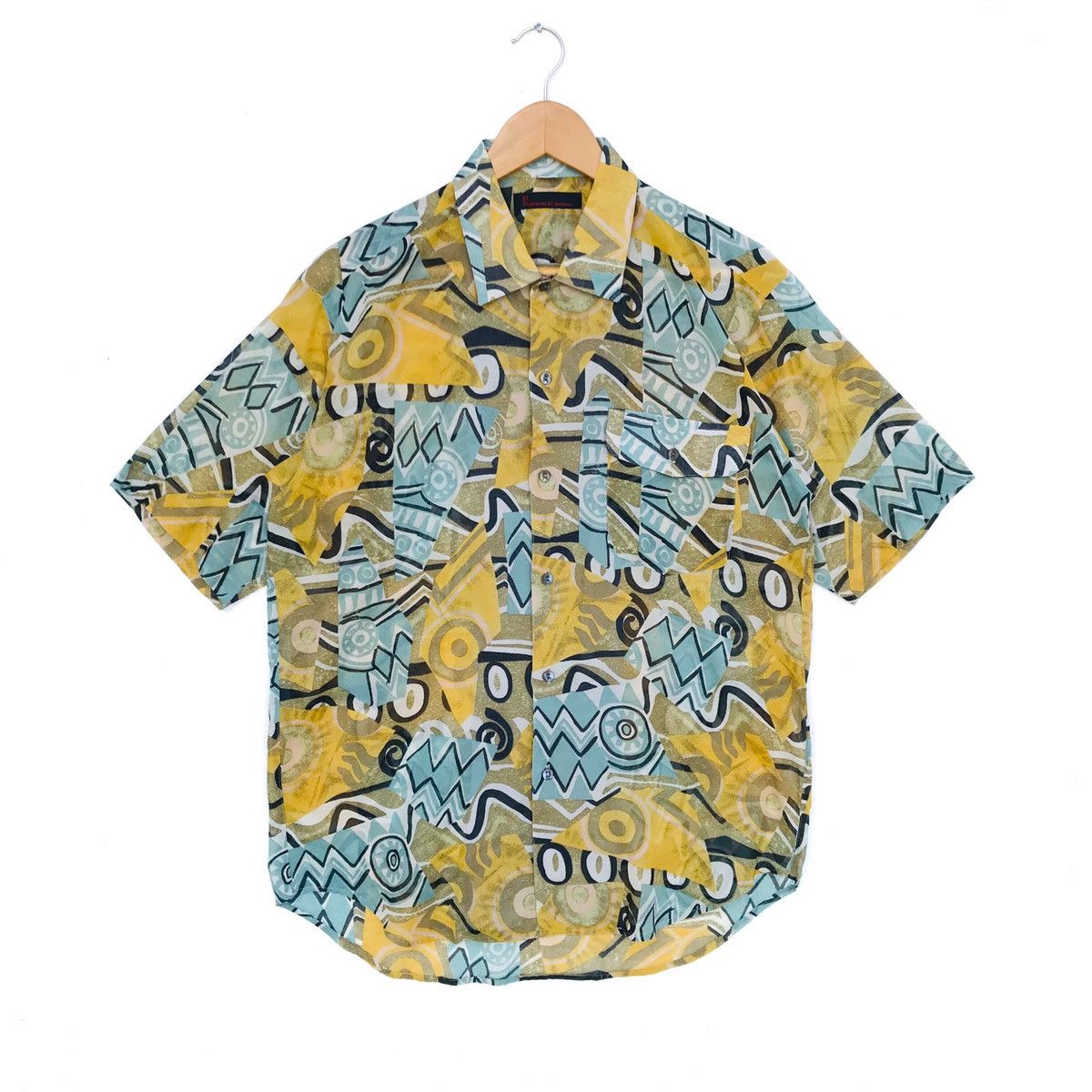 Roberta di Camerino RARE💥VTG Roberta di Camerino ART ABSTRACT PAPERTHIN HAWAII Size US L / EU 52-54 / 3 - 1 Thumbnail