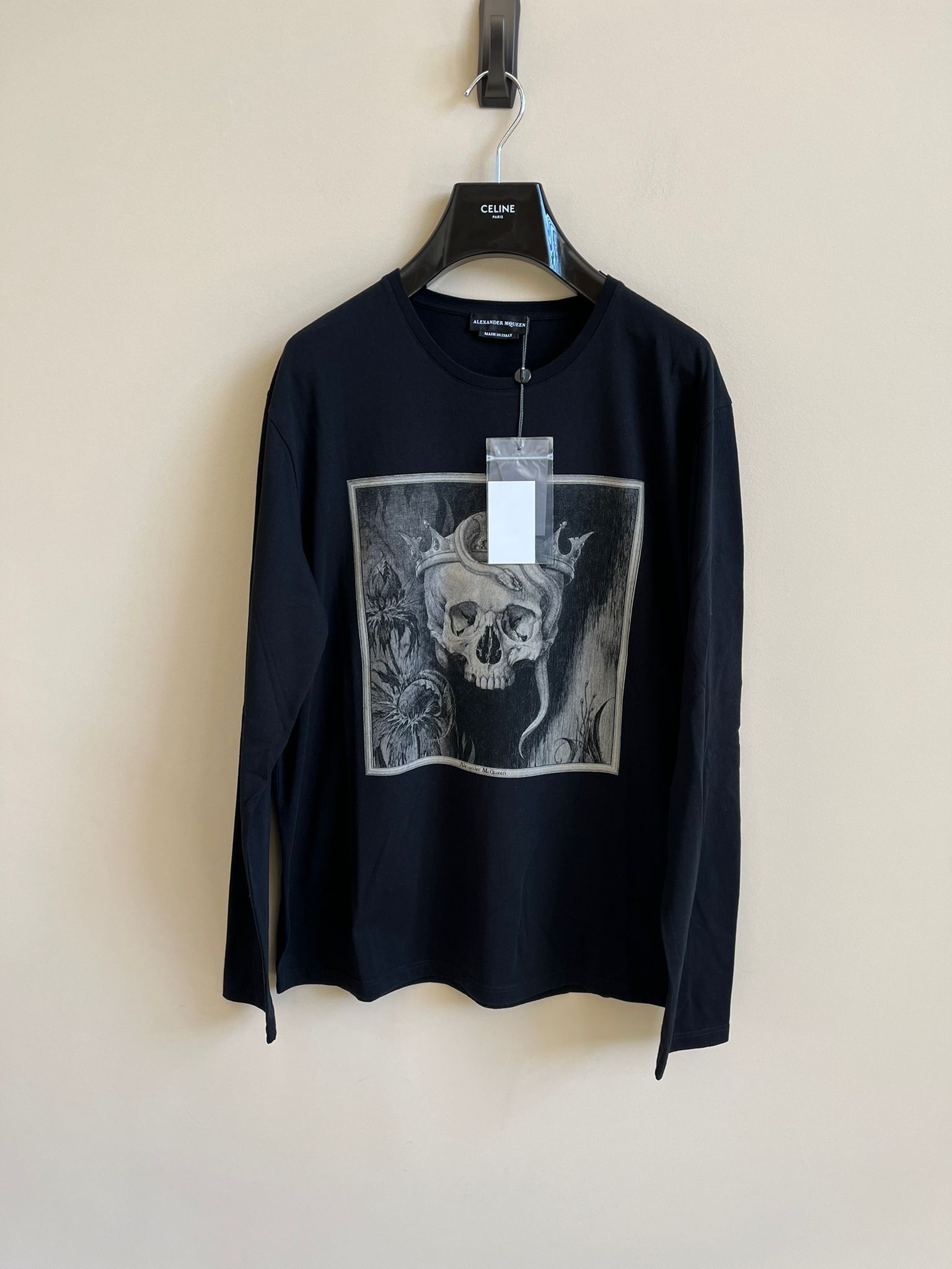 image of Alexander Mcqueen Long Sleeve Shirt In Black, Men's (Size XL)