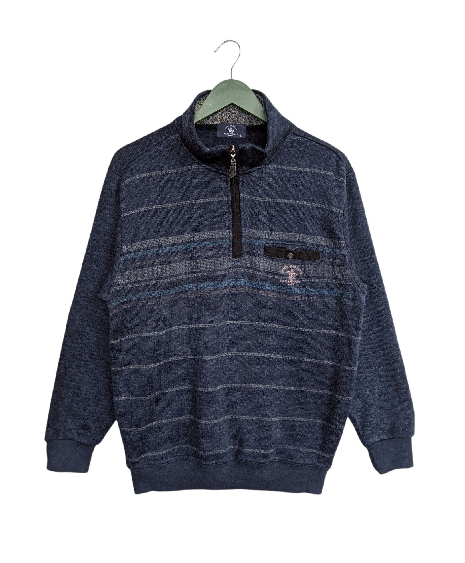 U.S. Polo Assn. × Vintage Vintage Santa Barbara Polo & Racquet Club Half Zip Sweater Size US L / EU 52-54 / 3 - 1 Thumbnail