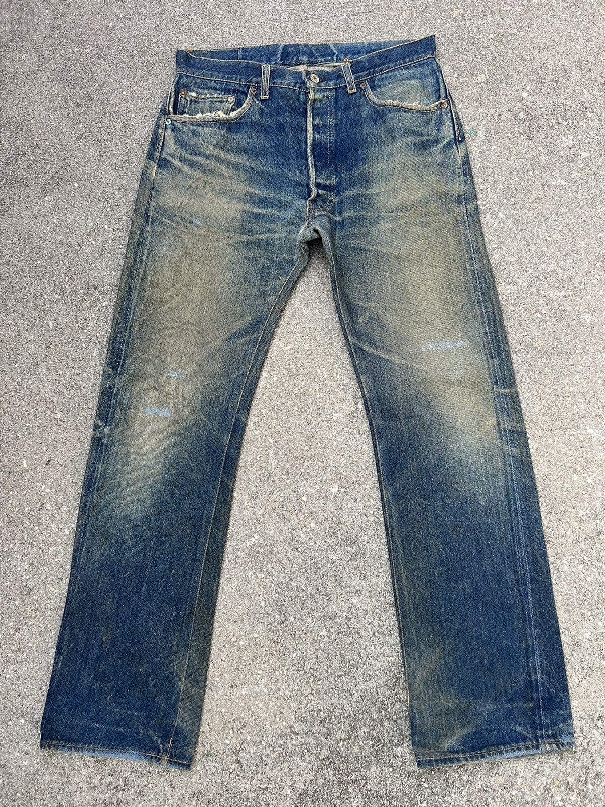 50s 60s Levi’s 501 Hidden Rivets Mud Denim Selvedge Jeans